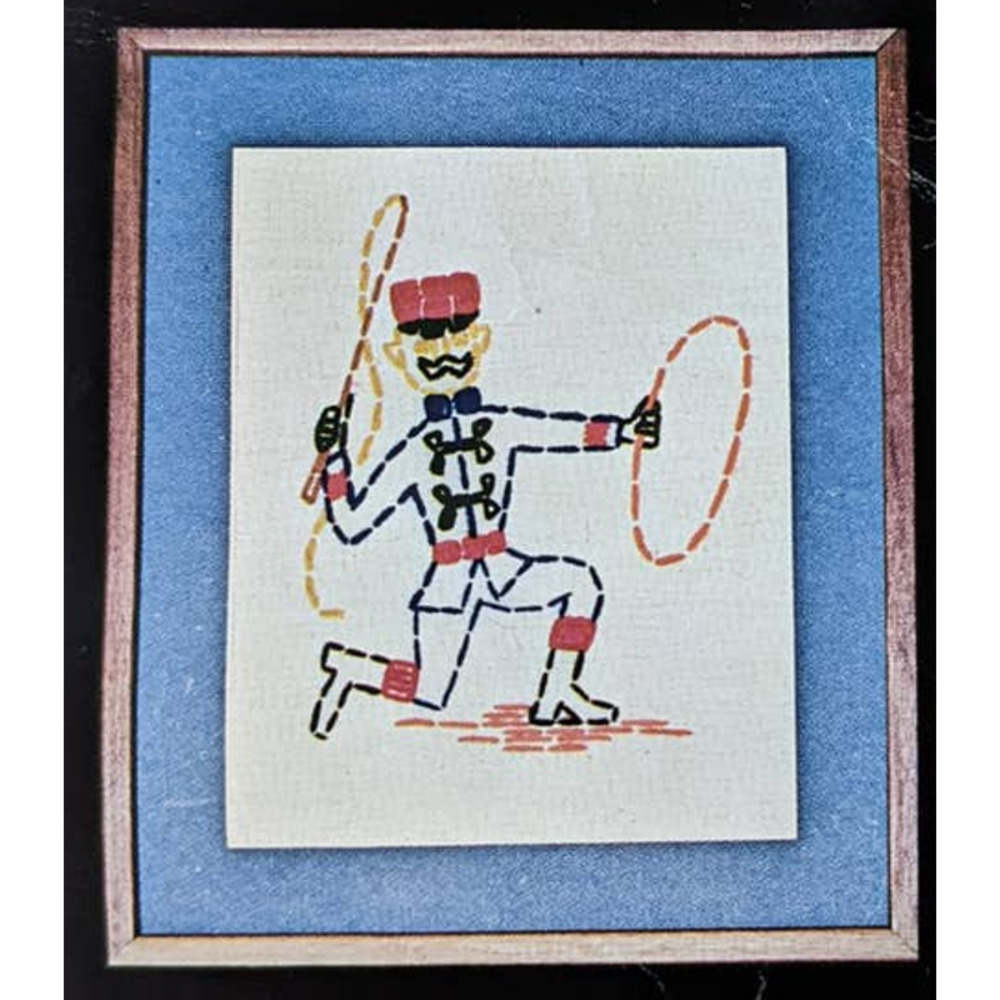 Vintage Circus Themed Crewel Kit‎ "Lion Tamer" Creative Stitchery Beginners Kit